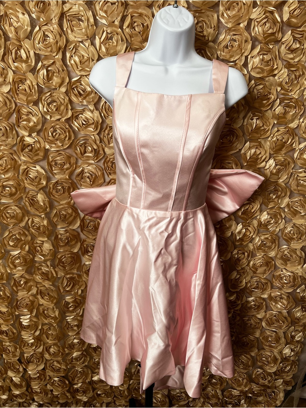 Pink Satin Fit-and-Flare Dress with Bow Back
🚨 NEW WITHOUT TAGS🚨